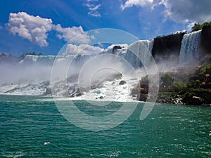 View of Niagara Falls with tourist