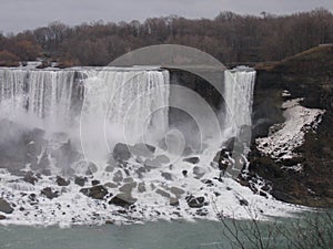 View of Niagra Falls in Winter