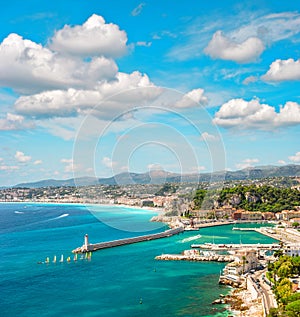 View of Nice city, french riviera, France