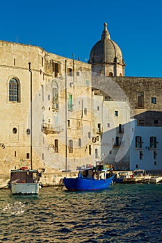 View of a nice fishing harbor and marina in Monopoli, Puglia region, Italy