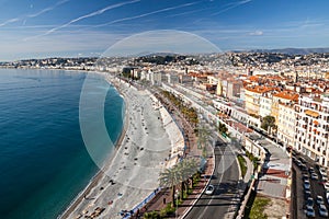 View of Nice in the French Riviera, France