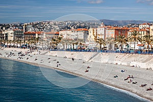 View of Nice in the French Riviera in a sunny day, France