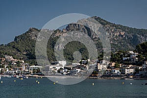 View on the nice village of Port de Soller in the Balearics