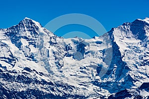 View from the Niederhorn Beatenber Mountain in Switzerland