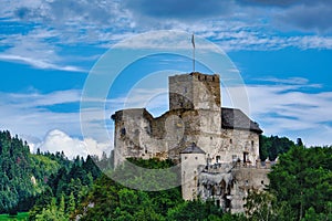 View of Niedzica castle in Poland