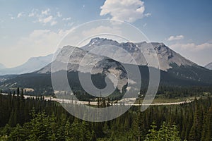 A view of Nigel Peak and Icefield Parkway.    Columbia Icefield Area AB Canada photo