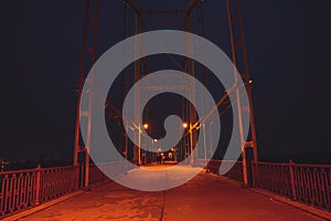 View of night bridge