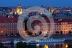 View of night Prague