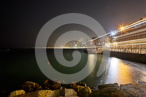 View of the night Tel Aviv with lights