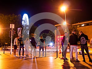 View on the nightlife and the people of Budapest on the Elisabeth square