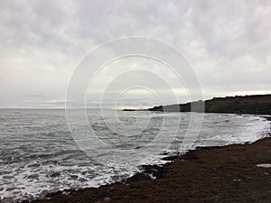 View of Niihau Island from Salt Pond Park on Kauai Island, Hawaii