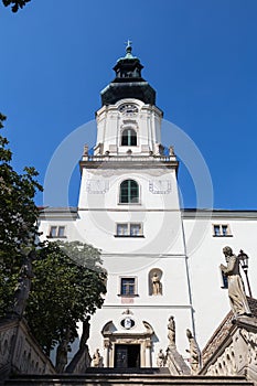 Pohľad na Nitriansky hrad v Starom Meste Nitra, Slovensko. Ide o