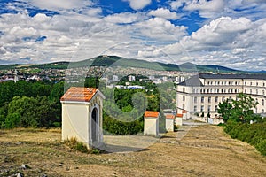 View from Nitra`s calvary hill at Missionary house of the Mother of God