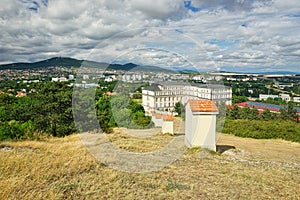 View from Nitra`s calvary hill at Missionary house of the Mother of God