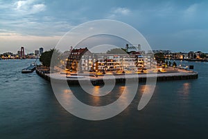 View at the Noordereiland in the city of Rotterdam