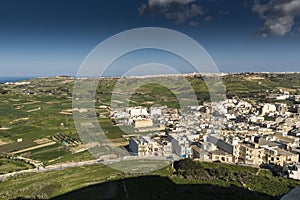 View north from the citadel of Victoria Gozo Malta.