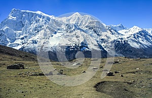 View of north face of Annapurna II and Annapurna IV from Kicho v