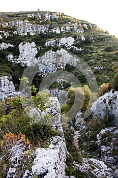 View of the north necropolis in Pantalica - Sicily