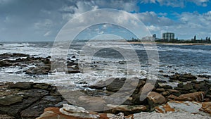 A view from North Shore across an estuary to Maroochydore