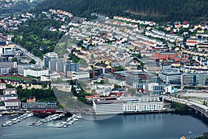 view on northern European city Bergen in Norway