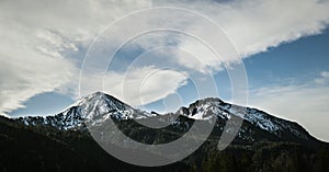 Beautiful view of the Karwendel from a camping site in Tirol, Austria photo