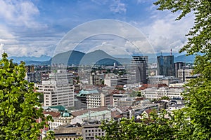 A view northward from the castle promenade above Ljubljana, Slovenia