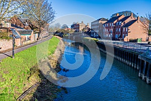 A view northward down the River Welland in Spalding, Lincolnshire photo