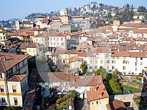 view of northwest of Bergamo city with Seminary