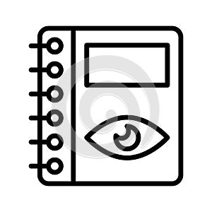 View notebook project thin line vector icon