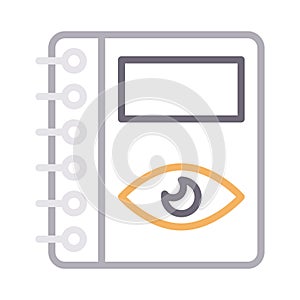 View notebook thin color line vector icon