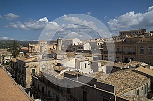 View of Noto from top of bell tower of church Chiesa di San Carlo al Corso Sicily, Italy