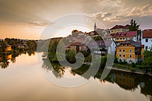 View of Novo Mesto and river Krka. Slovenia