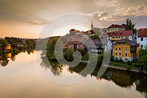 View of Novo Mesto and river Krka. Slovenia photo