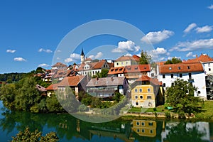 View of Novo Mesto town in Dolenjska, Slovenia photo