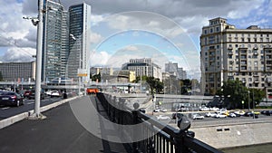 View of Novy Arbat street from the Novoarbatsky bridge in Moscow