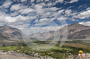 View of Nubra Valley from Diskit Monastery, Ladakh, India