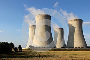 View of nuclear power plant towers