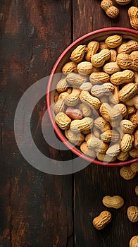 view Nutty delight Peanuts in a bowl, ready for snacking