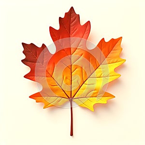 oak leaf isolated white background