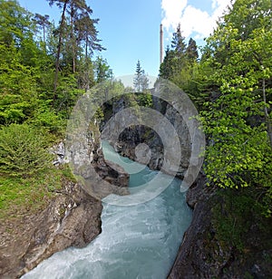 View ober lechfall in fÃÂ¼ssen in germany in spring.