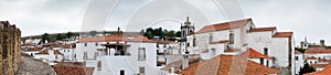 View of Obidos from fortified wall in cloudy day