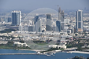 View from the observation deck at Palm Tower in Dubai, UAE