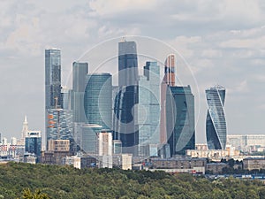 View from the observation deck on the Sparrow Hills Moscow City,