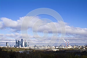 The view from the observation deck on the Sparrow Hills to Moscow