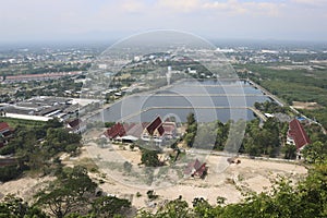 View from the observation deck, the viewpoint on the city of Prachuap Khiri Khan in Thailand