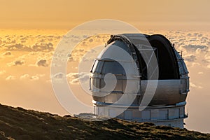 View Of Observatories From Top Of Roque De Los Muchachos, La Palma