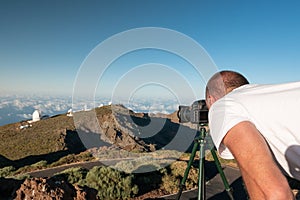 View Of Observatories From Top Of Roque De Los Muchachos, La Palma
