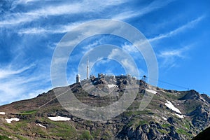 View of observatory of pic du midi de bigorre, french pyrenees