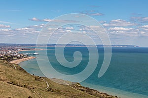 A View of the Ocean and Eastbourne from the Countryside near Beachy Head