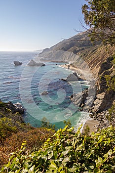 View on the ocean at Highway No 1, California